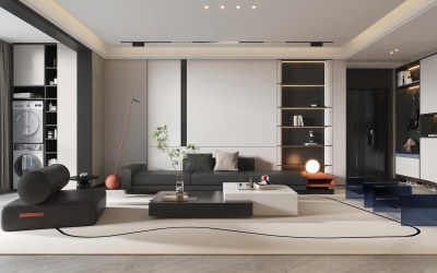 现代客餐厅3D模型下载